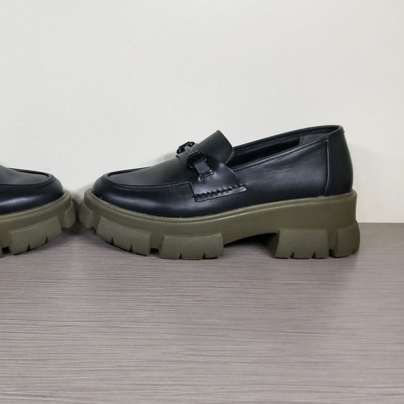 Steve Madden Trifecta Platform Loafer, Black Leather, Womens Size 8.5 M - Picture 9 of 13
